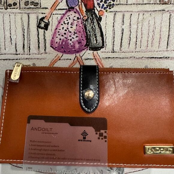 ANDOILT Unisex Leather Wallet RFID - Picture 9 of 10